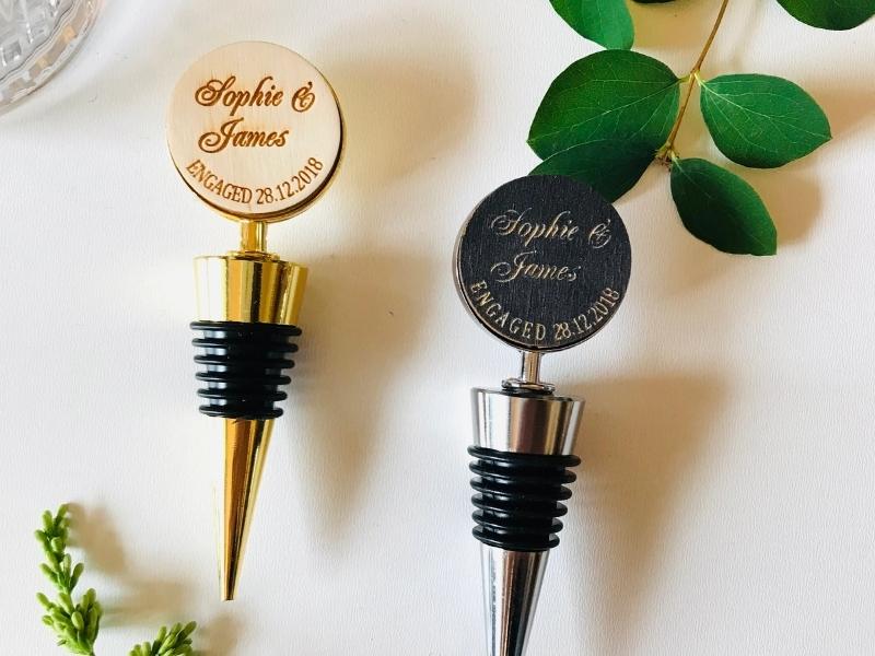 Custom Engraved Bottle Stopper for custom engagement gifts