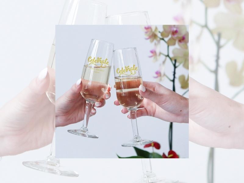 Personalized Champagne Flutes for unique personalized engagement gifts