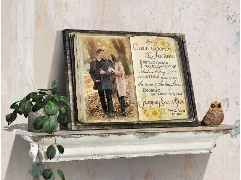 Once Upon A Time Canvas Wall Art - Personalized Gifts For Engagement