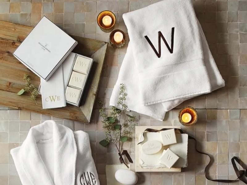 Monogrammed Soaps and Towels for personalized engagement gift ideas