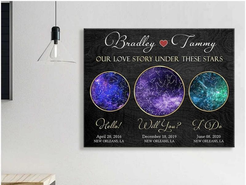 Star Map Gift Hello Will You I Do Oh Canvas