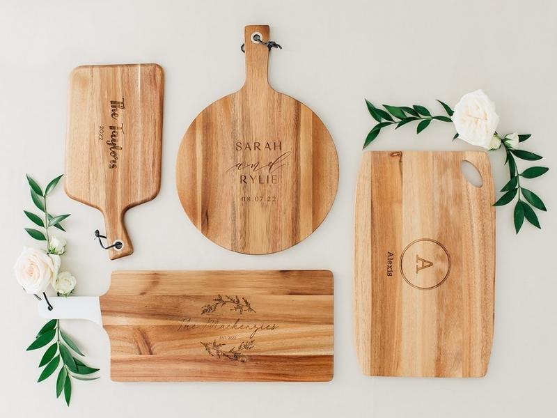 Engraved Cutting Board for monogrammed gifts for engagement