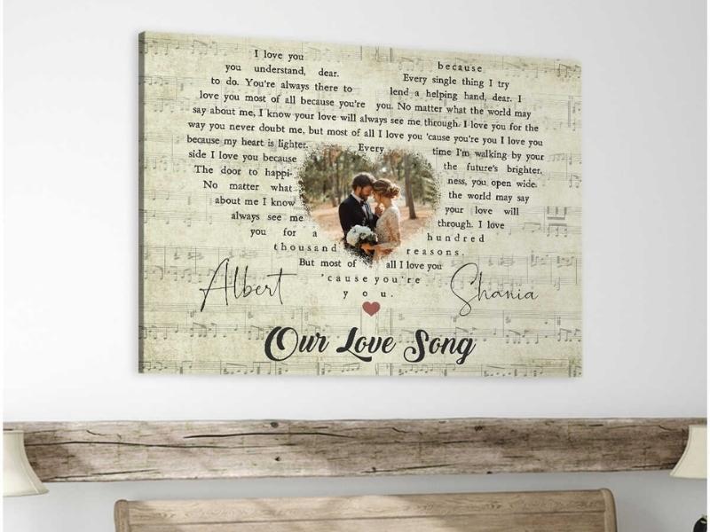 Favorite Song On Canvas Wall Art - Personalized Engagement Gifts