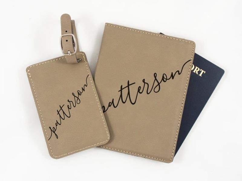Monogrammed Passport Covers and Luggage Tags