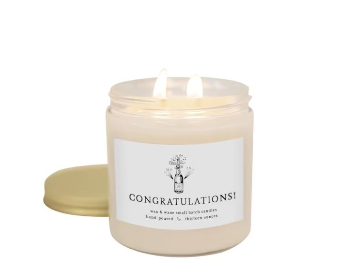 Congratulations Candle for engagement gifts for best friend