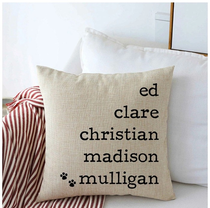 Fathers Day gifts for husband - Personalized Family Name Throw Pillow Case