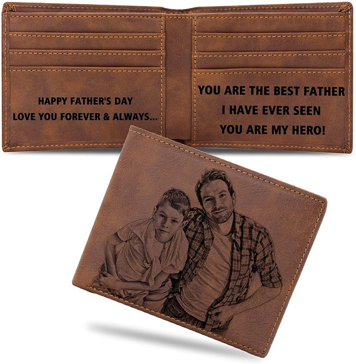 Engraved Leather Wallet - A Surprise Gift For Him.