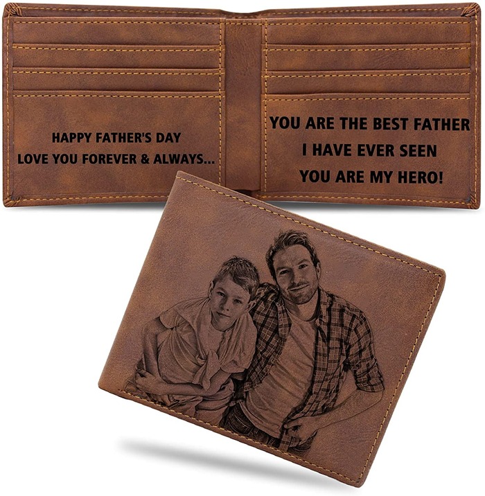 Engraved Leather Wallet - a surprise gift for him.