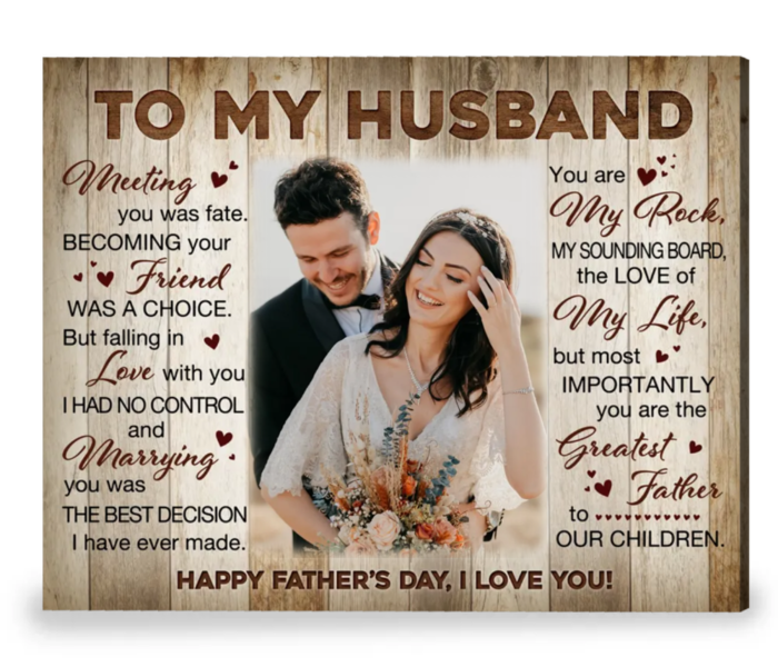 To My Husband Canvas Print - Personalized father's day gift for husband.