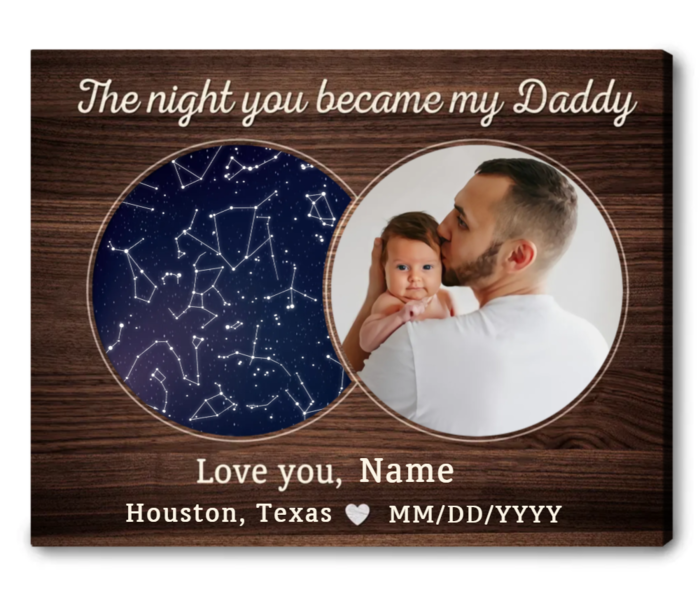 Fathers Day gifts for husband - “The Day You Became A Dad” Star Map Print