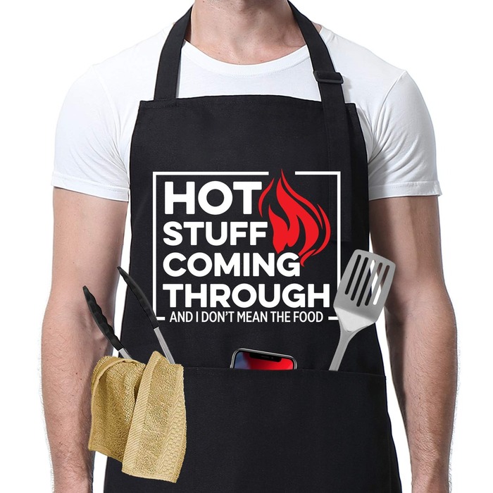 Father's Day gifts from wife to husband“Hot Stuff Coming Through” Apron