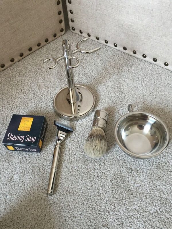 Father'S Day Gifts For Husband - Silver-Plated Shave Kit