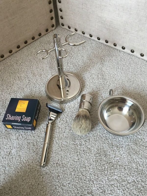 Fathers Day gifts for husband - Harry D. Koenig Silver-Plated Shave Kit