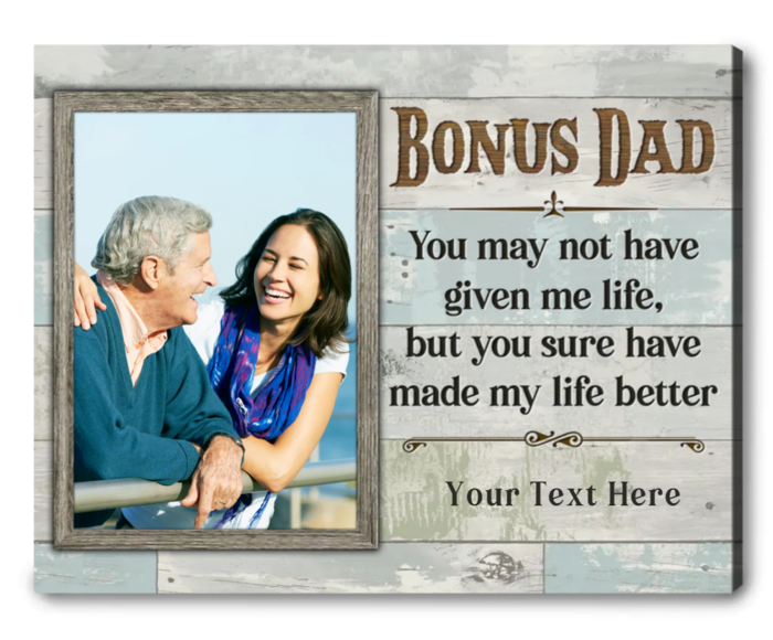 Gift Ideas For Stepdad'S Day - Bonus Dad Canvas Gift To Cement Family Relationship