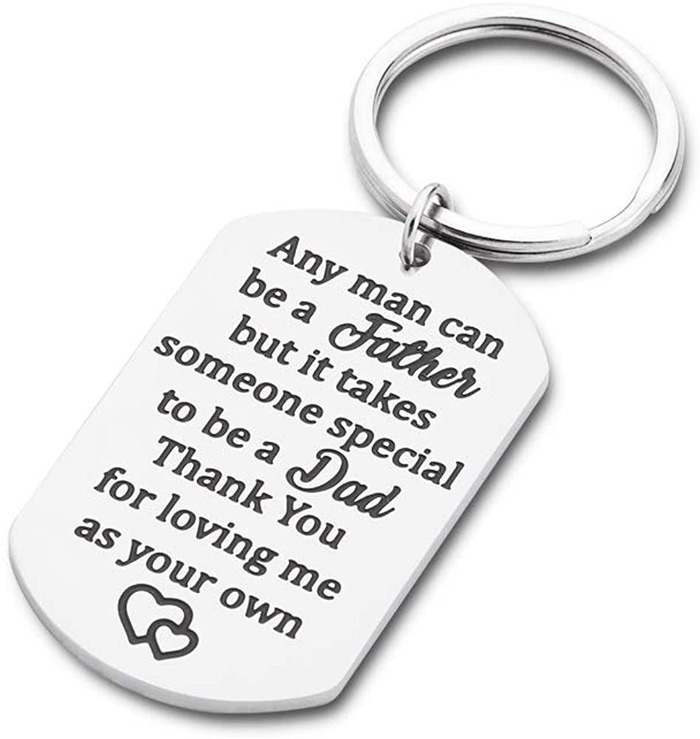 Father’s day gift for stepdad - Stepdad Quote Key Chain