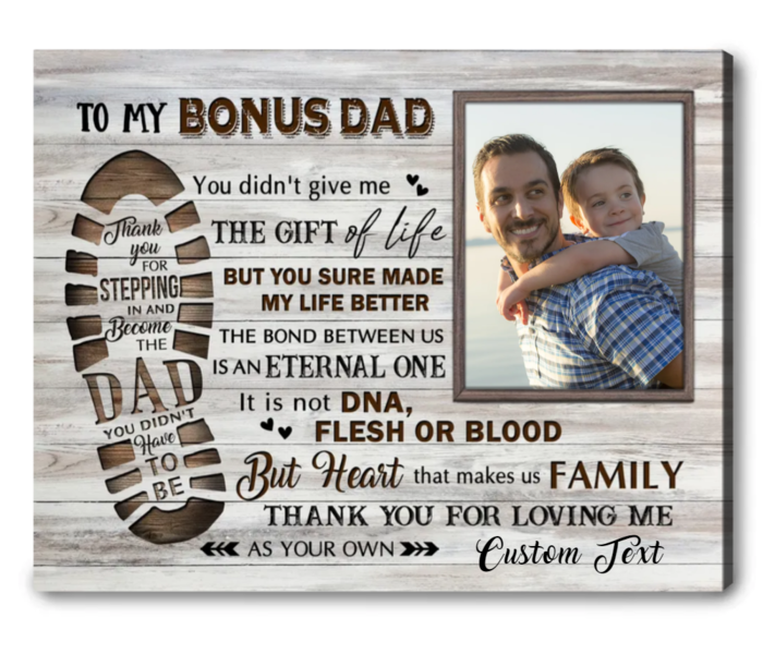 Father's Day Gift For Stepdad - To My Bonus Dad Canvas Print