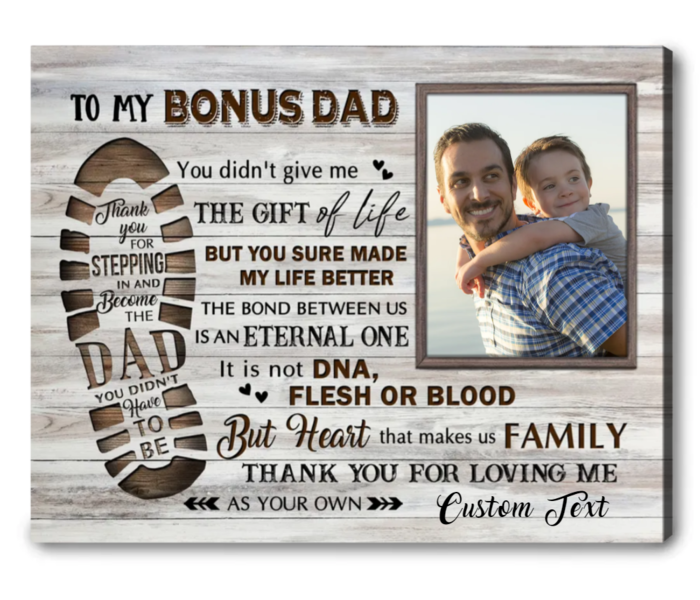 Father’s day gift for stepdad - To My Bonus Dad Canvas Print