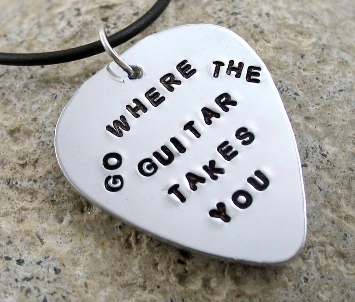 Father's Day Gift For Stepdad - Hand-Stamped Guitar Pick