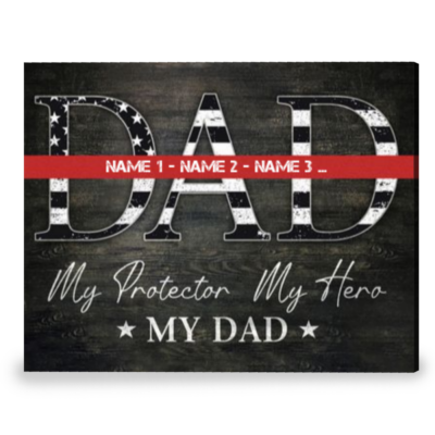 Gift For Firefighter Dad Customized Firefighter Gift For Him Canvas Print