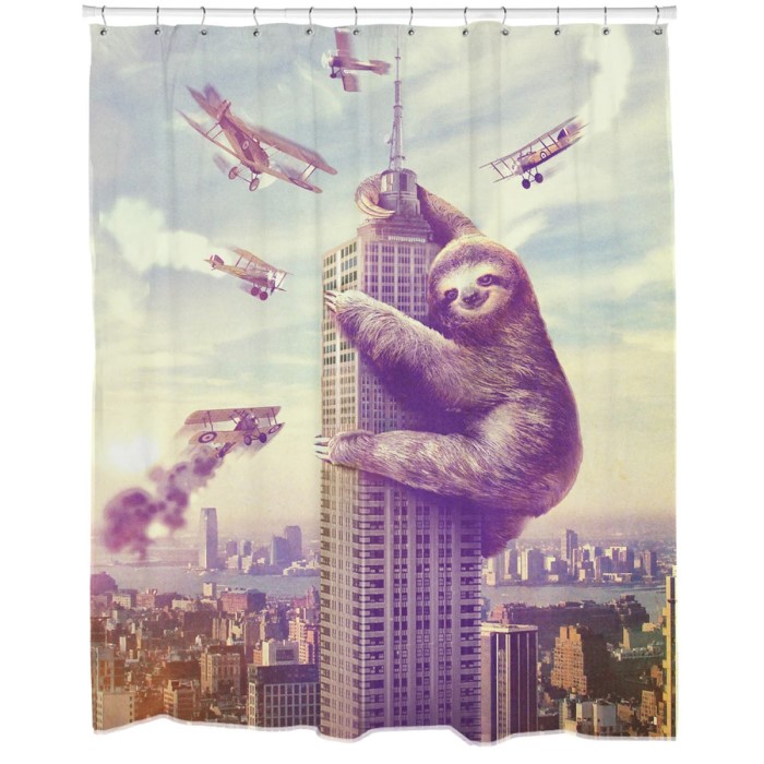 Funny Gifts For Women: Sloth-Themed Shower Curtain