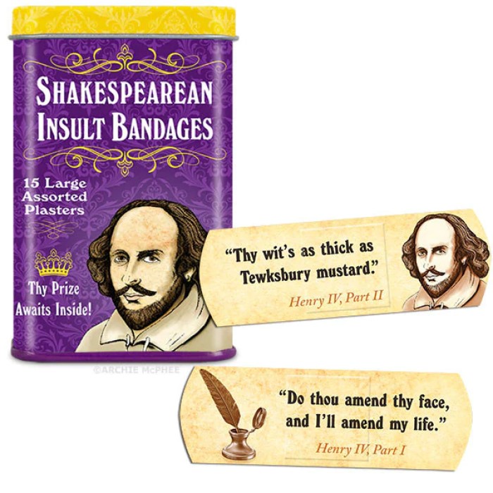 funny gifts for women: Shakespearean Insult Bandages