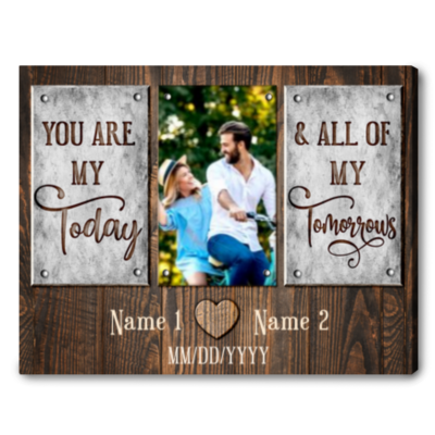 couple wall art personalized gifts for couples you are my today & all of my tomorrows canvas print 01