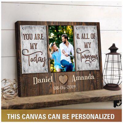 couple wall art personalized gifts for couples you are my today & all of my tomorrows canvas print 02