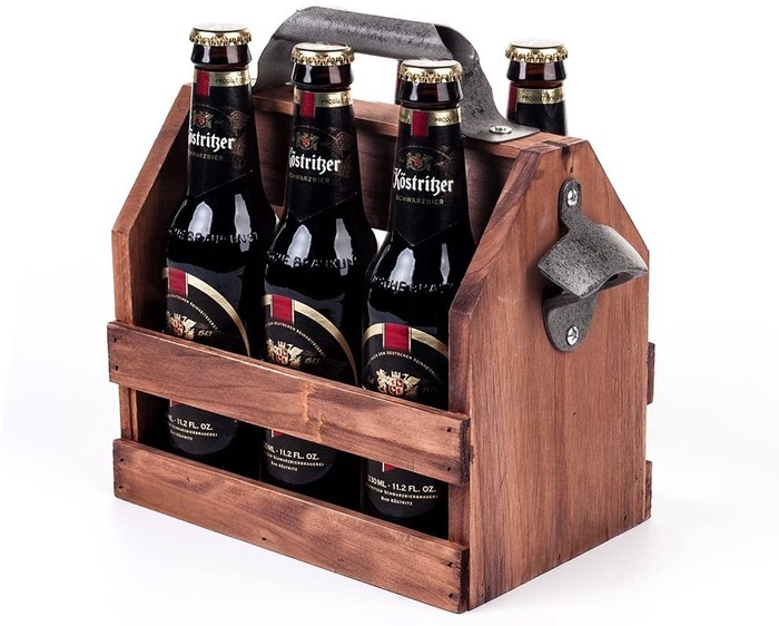 cheap Father’s Day gift - Mealivos Wooden Bottle Caddy