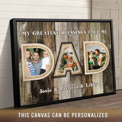 Dad's Day Gift Personalized Birthday Gift For Dad Photo Gift Canvas Print