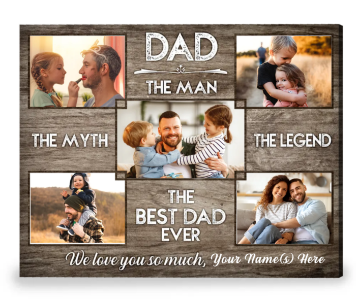 The Best Dad Ever Photo Collage Canvas Print