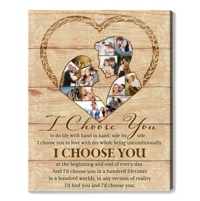 Father’s Day gift ideas for boyfriend - Love Picture Collage I Choose You Canvas Print