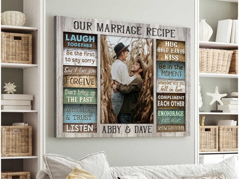 Marriage Recipe Oh Canvas for funny engagement gifts