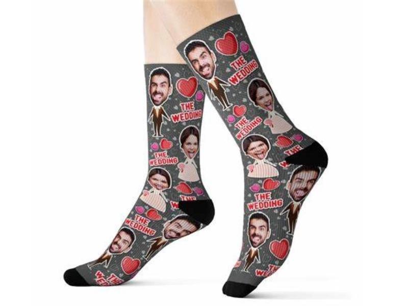 Custom Face Socks For Groom And Bride