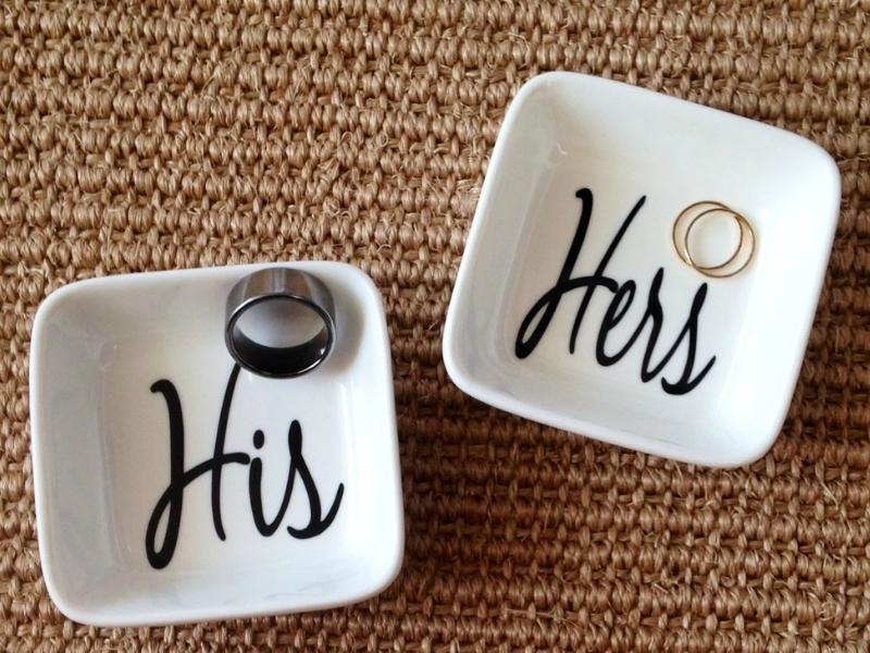 His and Her Ring Dish for funny engagement gift ideas