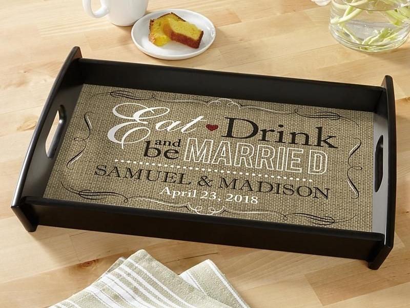 Eat, Drink, And Be Married Mariposa Serving Tray