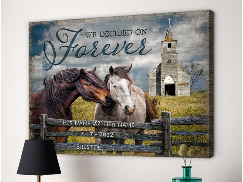 Loving Horses and Old Church Wall Art Oh Canvas