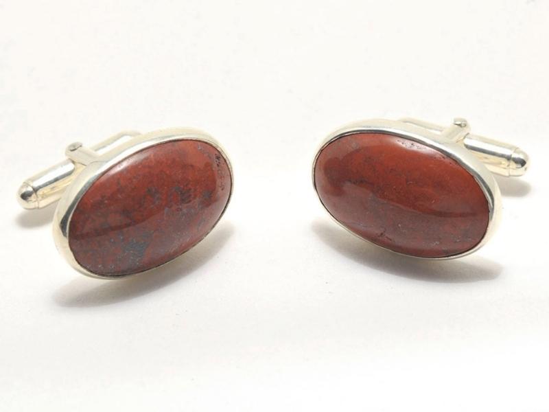 Jasper Medium Oval Swivel Cufflinks for the 42nd anniversary gift 