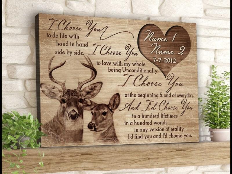 Beautiful Buck And Doe Wall Art Decor Oh Canvas