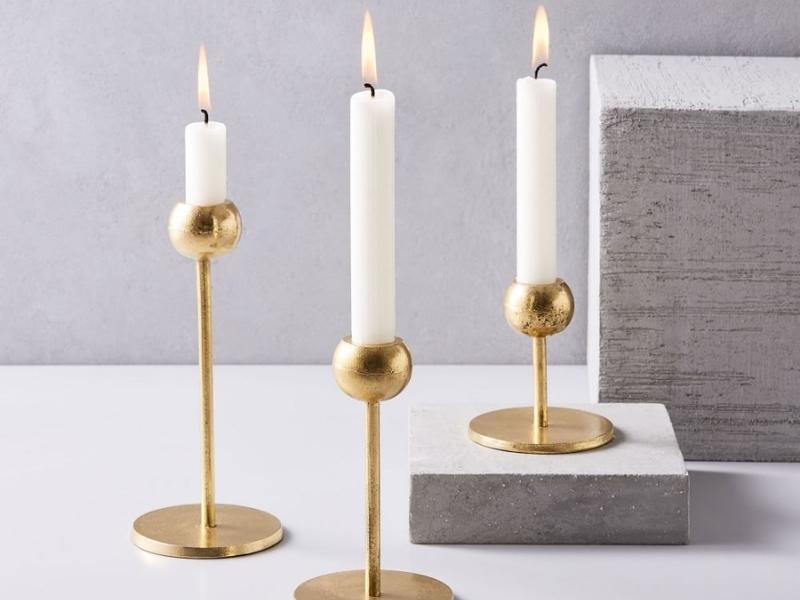 Modern Brass Metal Candleholders For 42Nd Anniversary Gift Ideas