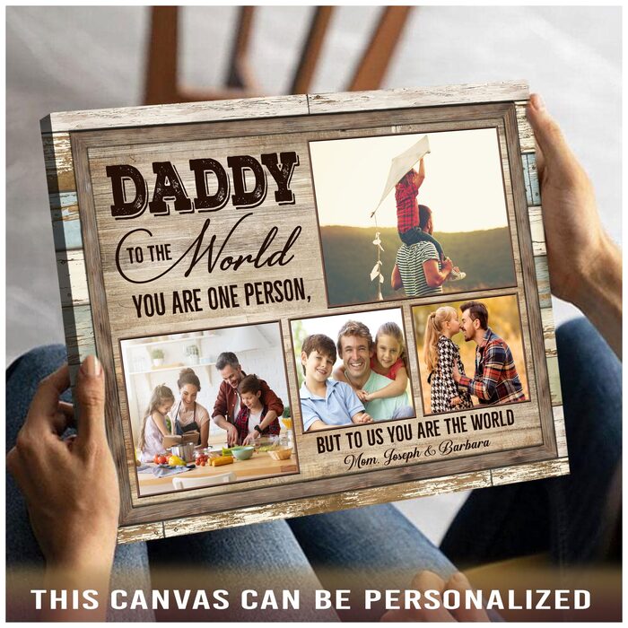 Daddy photo canvas print: sentimental present for father