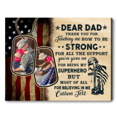veteran dad father's day gifts father canvas wall art 01