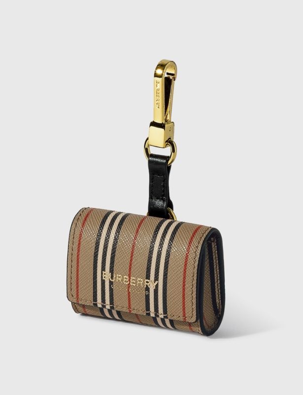 luxury Father’s Day gifts - Burberry Icon Stripe E-Canvas AirPods Case