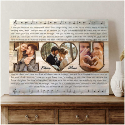 Song Lyrics Gift Meaningful Anniversary Photo Gift Personalized Canvas Print