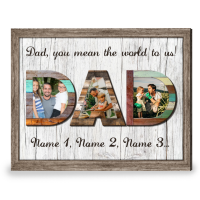 Sentimental Gift For Dad Personalized Photo Gift For Dad Canvas Print