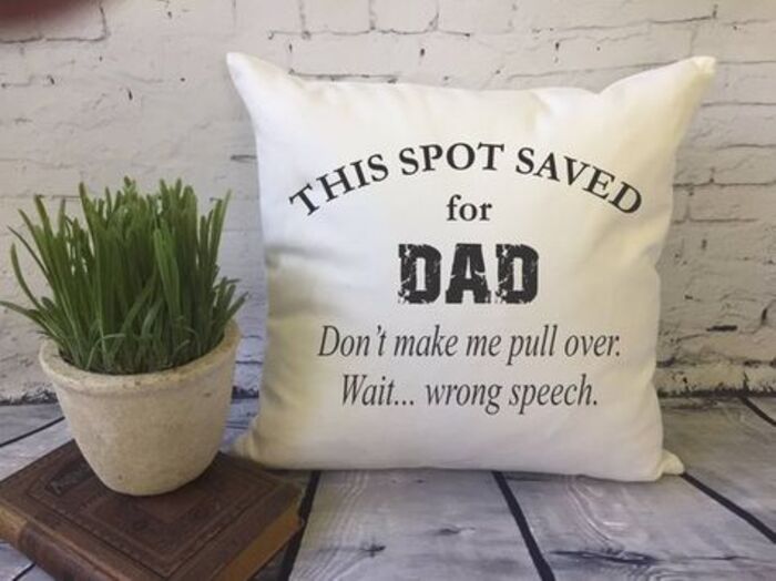 Dad's spot throw pillow: unique Father's Day gift ideas for brother