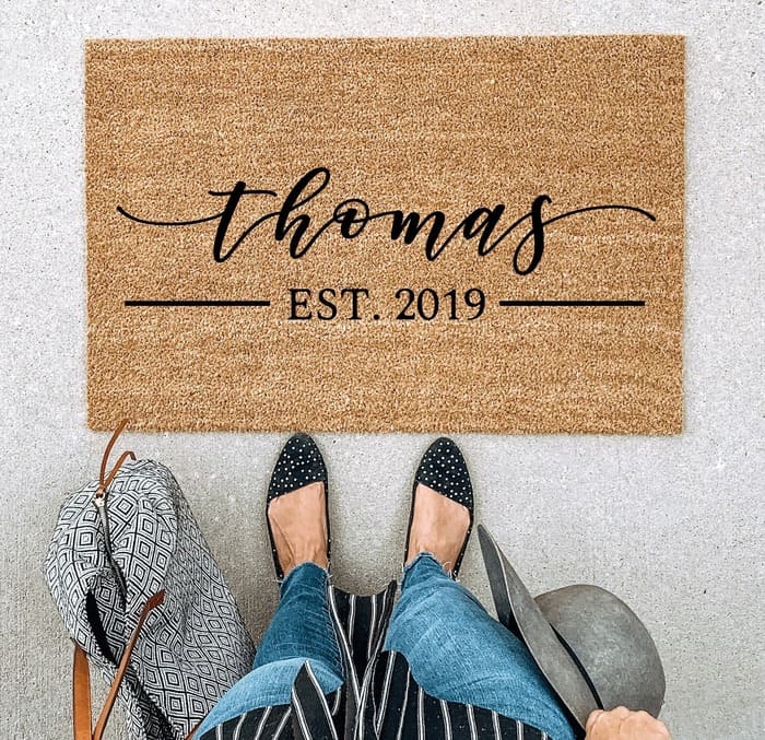 Engagement Gifts For Her - Last Name Doormat