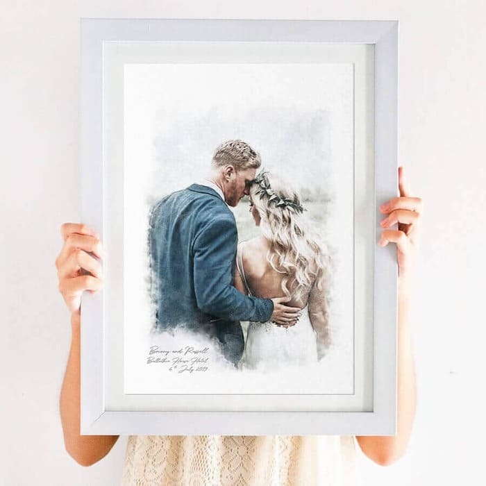 Gifts For Her Engagement - Couple’s Portrait Print And Wedding Planning