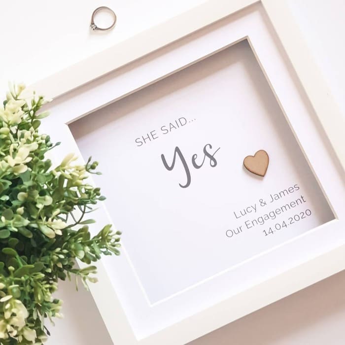 He Asked She Said Yes Engagement Gift Personalised Engagement