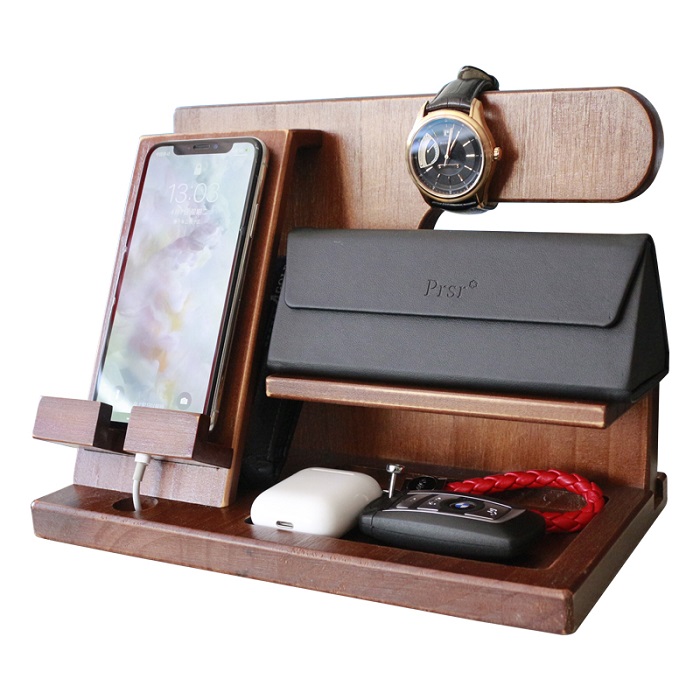 Gift Ideas For Dad From Daughter - Wood Organizer Docking Station