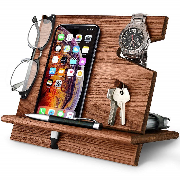 Gift Ideas For Dad From Daughter - Wood Organizer Docking Station